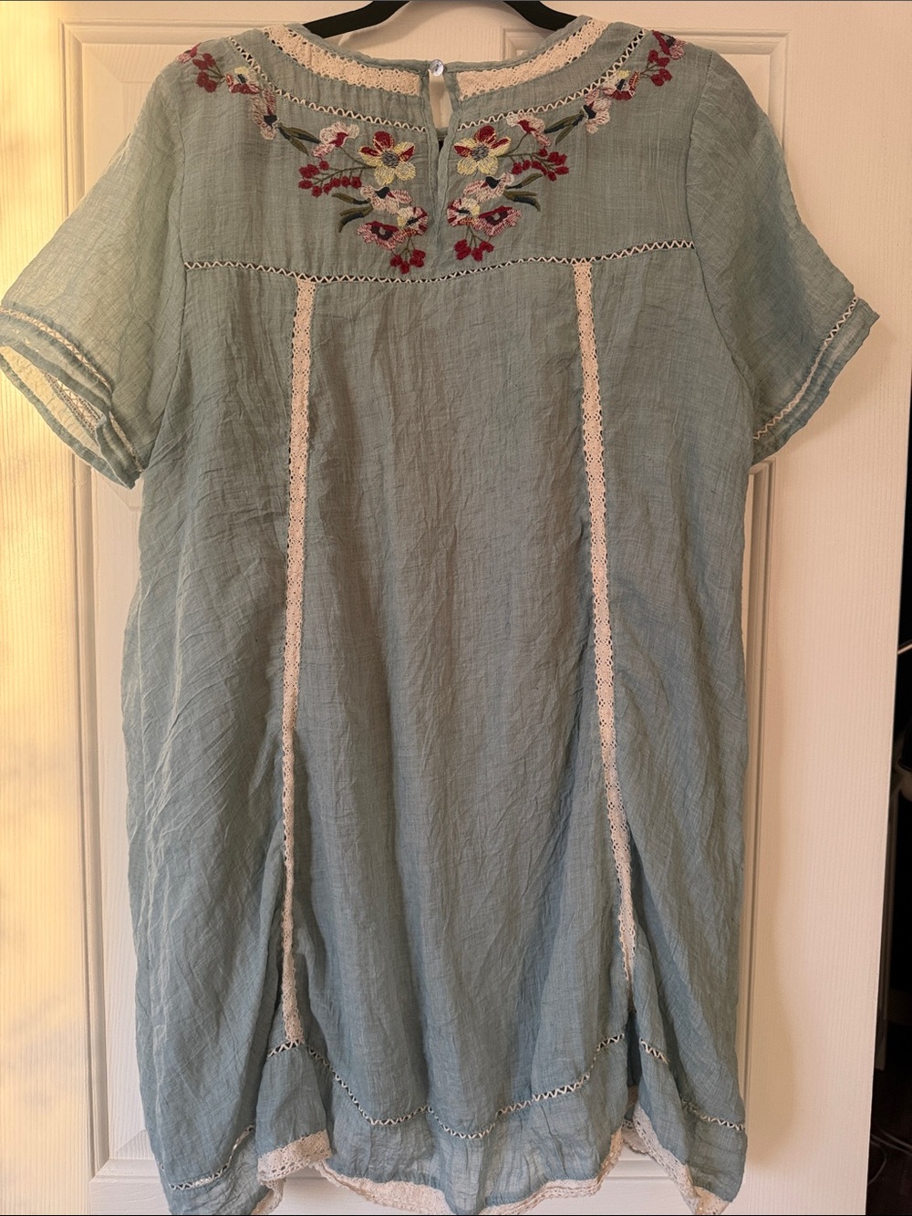 Umgee Dress Womens Large Boho Floral Embroidered Tunic Cottagecore Flirty - Picture 8 of 11